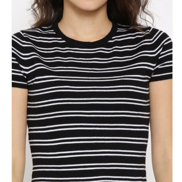 *FOREVER 21 Women Black Striped Jersey Dress - Picture 3 of 6